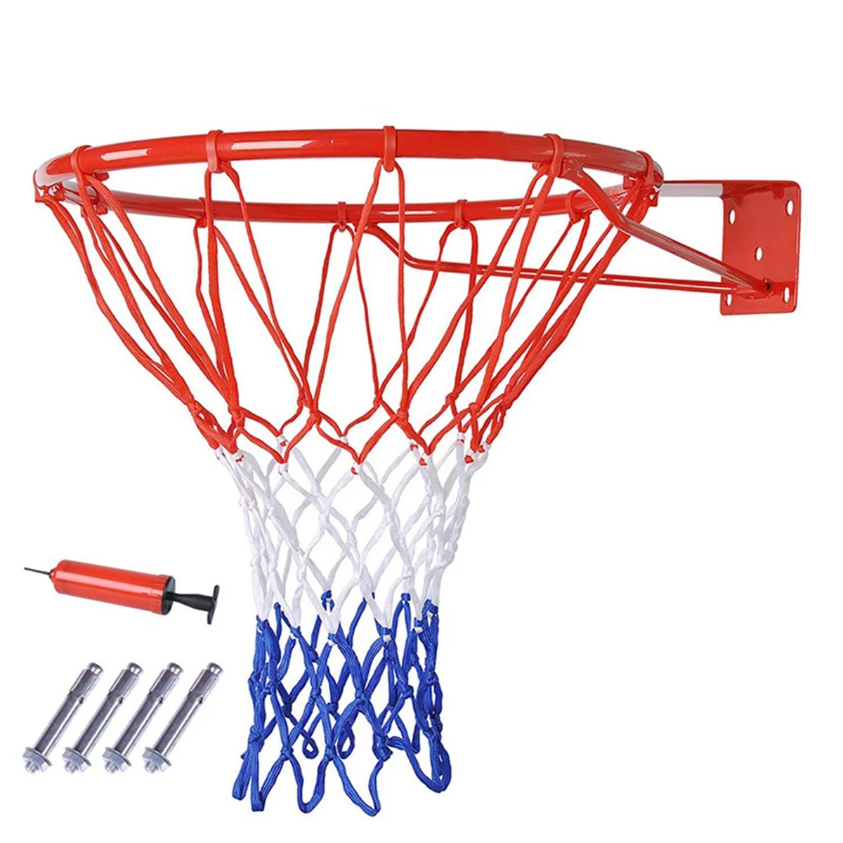 Basketball Rim,Wall Door Mounted Basketball Hoop,Basketball Rim Goal Replacement with Net,Standard 18In Basketball Hoop