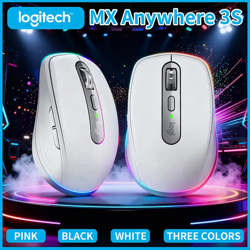 Logitech MX Anywhere 3S Creator Mouse - 8000 DPI Glass Tracking, MagSpeed Wheel, 3-Device Bluetooth, USB-C Fast Charge