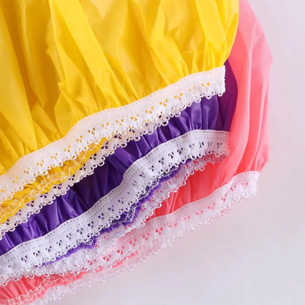 Colorful Elastic Shower Cap Home Waterproof Swimming Hats Household Shower Bathing Hair Cover Women Men Bathroom Products