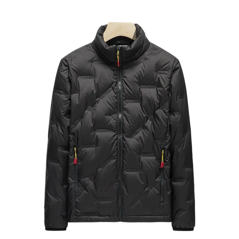 Fashion Simple Long Sleeve Lightweight Outdoor Daily Man Outerwear Men Down Jacket Windproof Stand Collar Zipper Male Coat