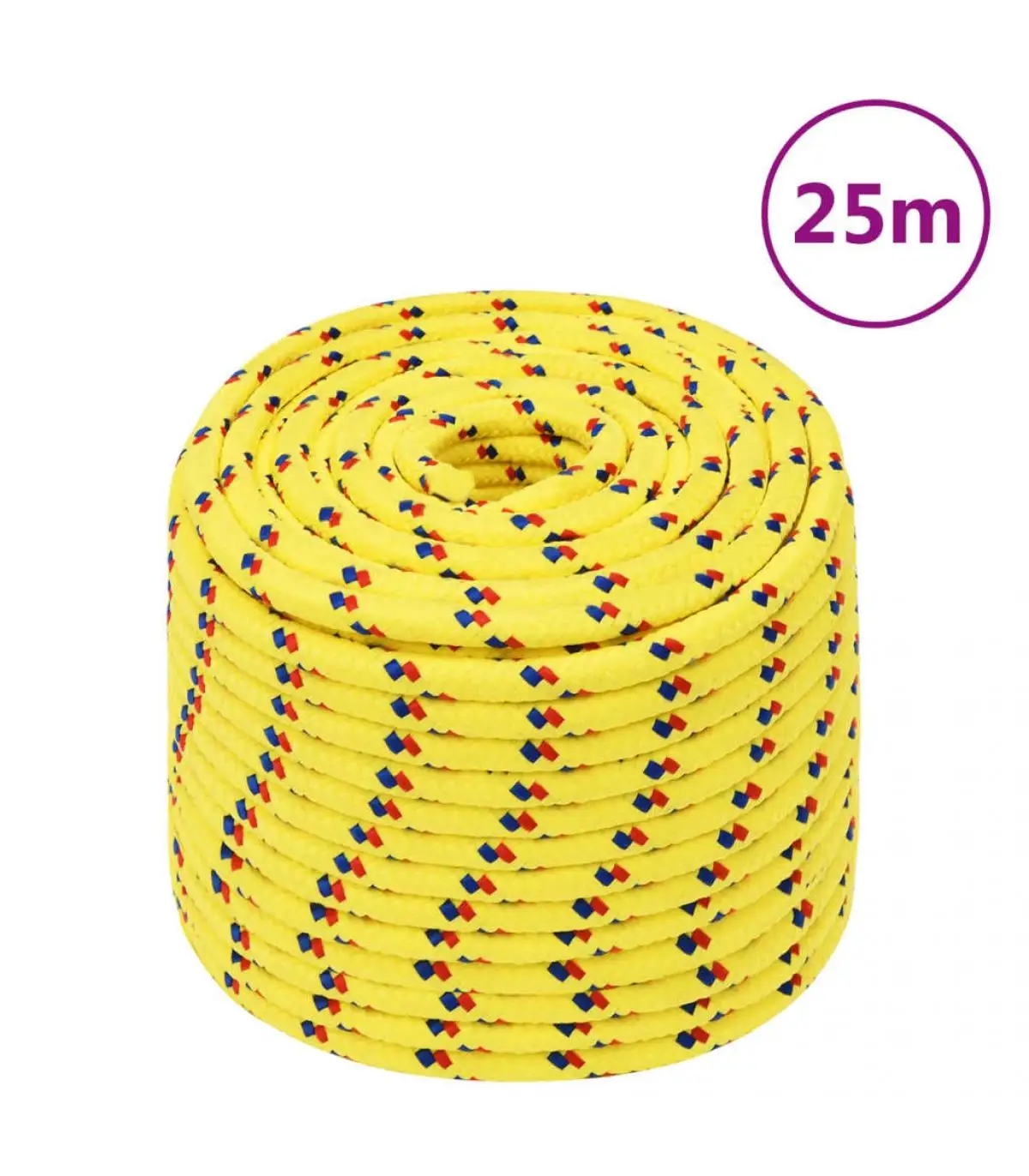 Metal ropes and ropes yellow polypropylene boat rope 14 mm 25 m