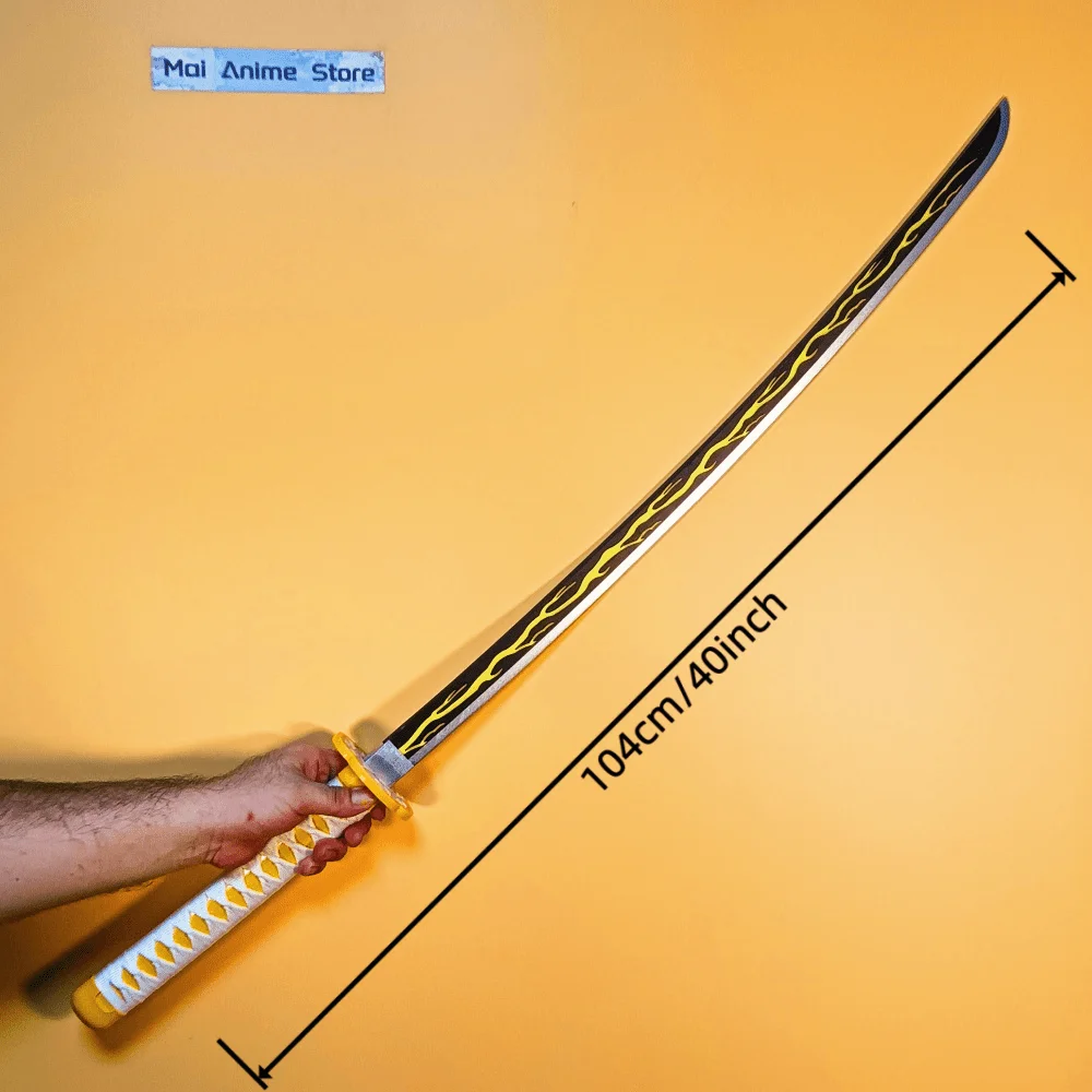 Figura de acción de Katana samurái japonesa de 40 pulgadas, espada de hoja de Anime, tamaño Real, tamaño Real, accesorio de Cosplay, juguete para regalo afilado