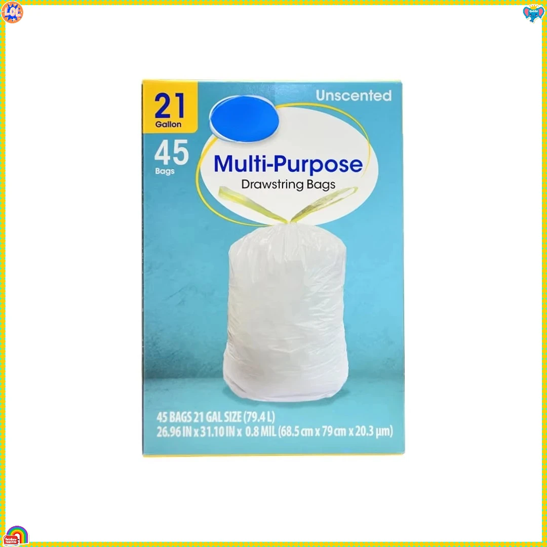 

Домашние мешки для мусора на шнурке, 2 упаковки, 21 галлон, герметичные и прочные, удобные для переноски на каждый день