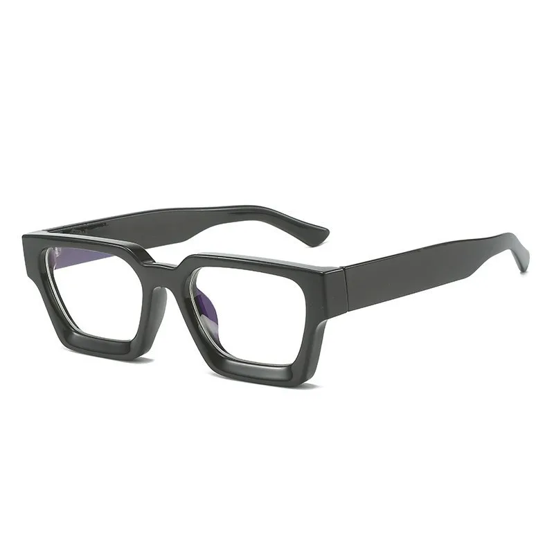 Retro Square Anti Blue Light Glasses for Women New Ins Flat Light Glasses Fashionable Texture Thick Edged Glasses Frame