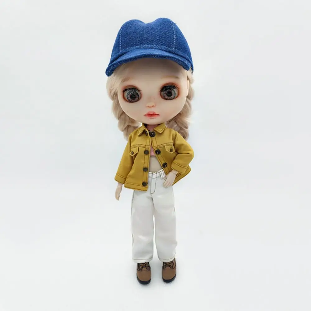 New Fashion Jeans Jacket Pocket DIY Doll Clothes 9 Colors Casual Wears Doll Wears Outfits For Ob22 Ob24 Dolls