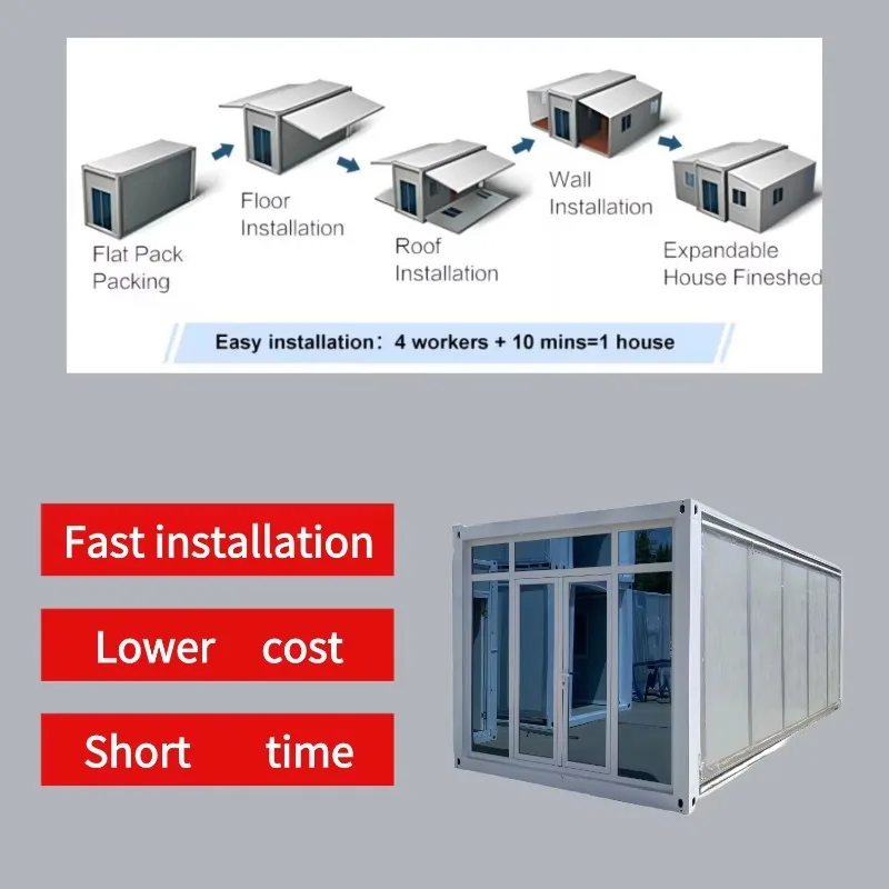 Expandable Container House Economic Movable Fold with Kitchen and Bathroom Tiny Houses