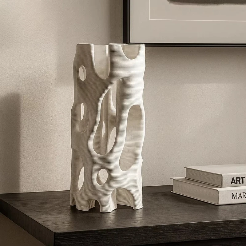 3D printed vase Porous hollow ceramic decorative tabletop vase