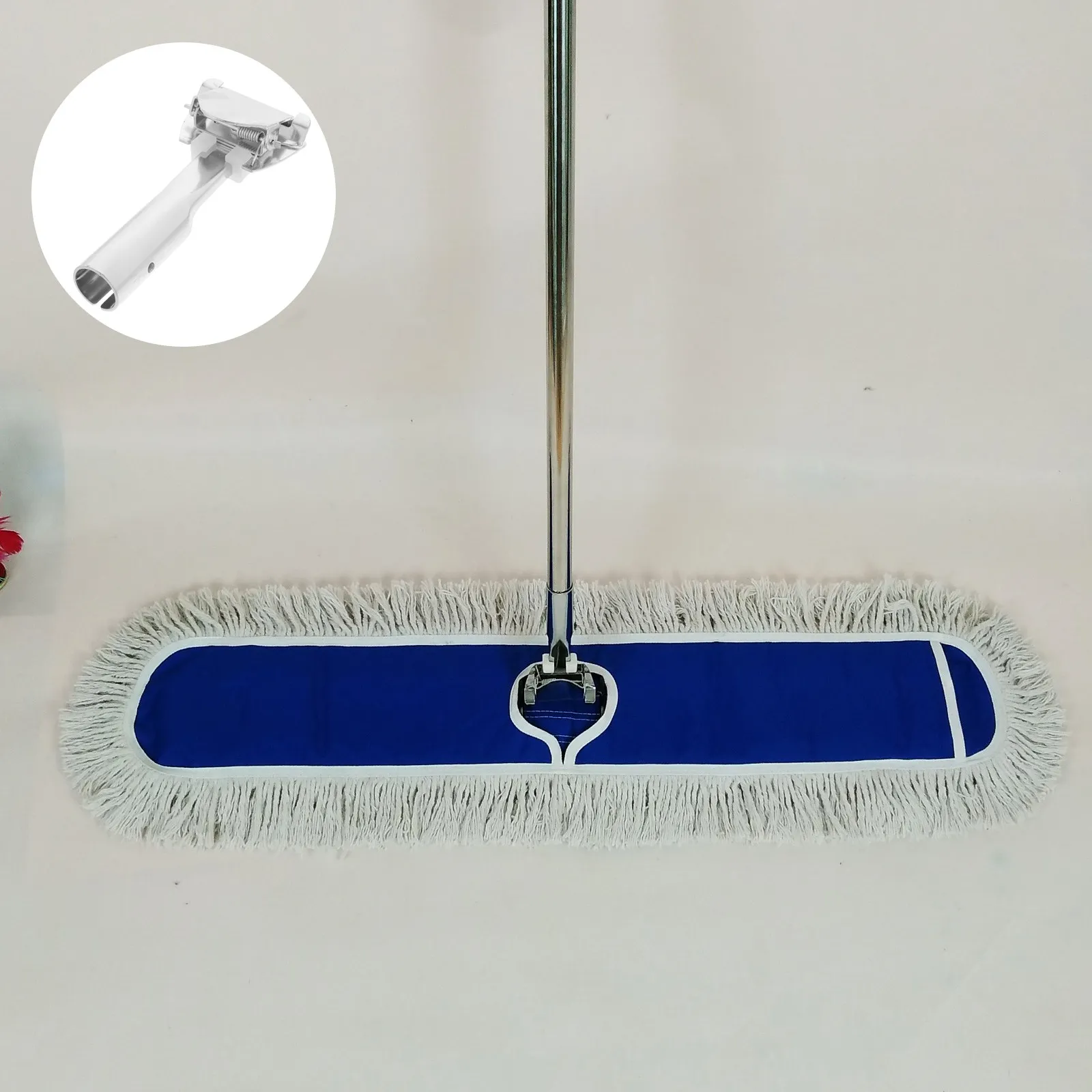 Broom Handle Clamp Rod Replacement Clip Dust Push Pusher Adapter Cloth Head Mop