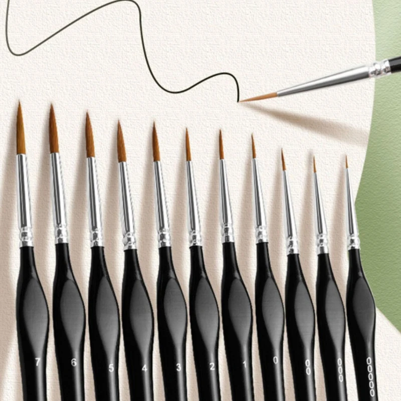 1Set Detail Paint Brush Set Miniature Painting Brushes Kit Professional Mini Fine Paint Brushes Set Fine Detail Paint Brush Set