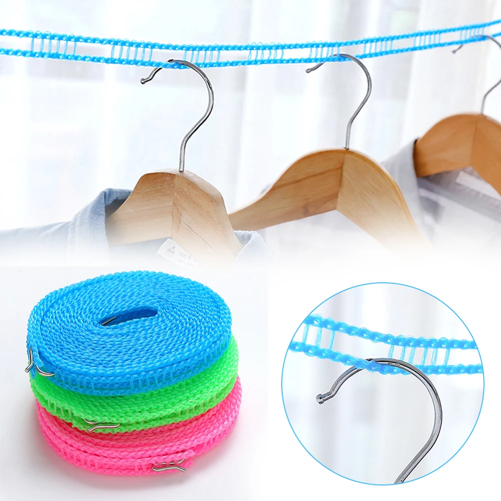 

3/5/8/10M Portable Anti-Slip Nylon Clothesline Windproof Clothes Line Rope for Outdoor Travel Camping Drying Quilt Clothes Rope