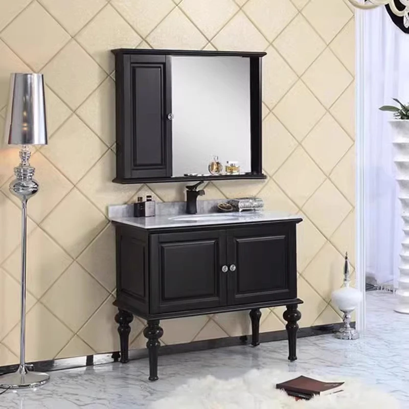 

Тумба-органайзер для ванной комнаты с зеркалом, выдвижными ящиками и перегородками, роскошная и стильная мебель для туалета