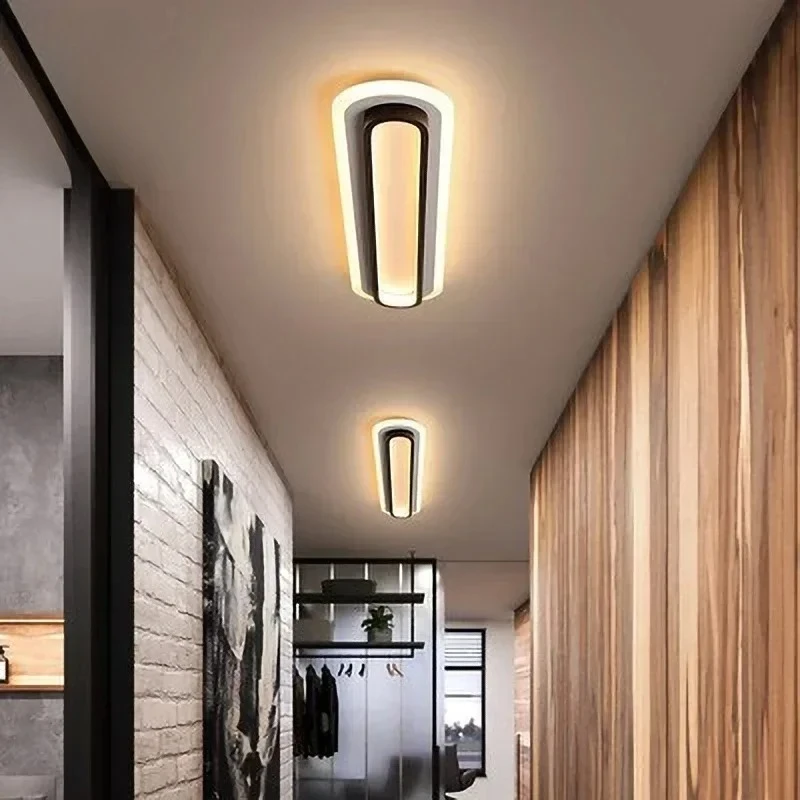 Nordic Minimalist Long Strip Ceiling Light Modern Personality Luxury Bedroom Living Room Hallway Balcony Hotel LED Lamps Fixture