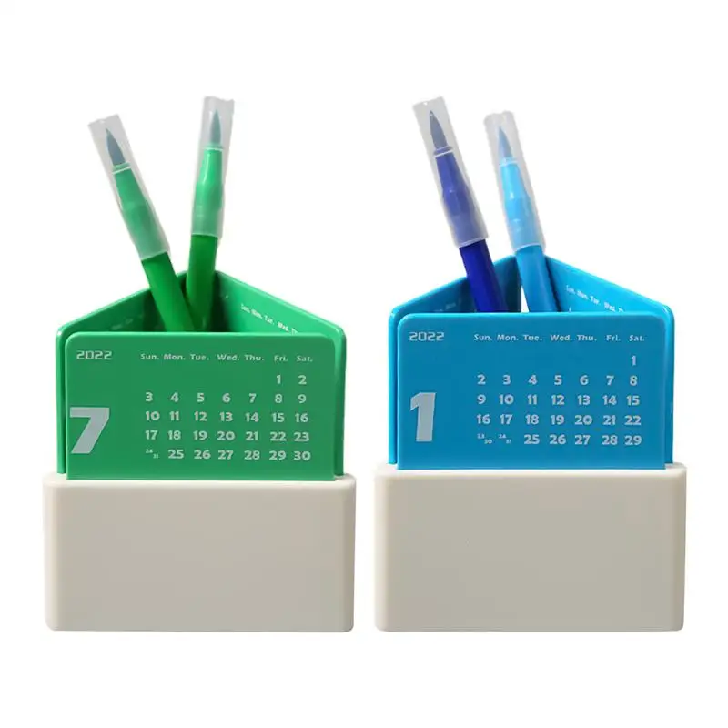 Desktop-Kalender 2025, Monatskalender mit Stifthalter, Organizer 2025, Schreibtischkalender, Stifthalter für Schreibtisch, Tischregal, Display