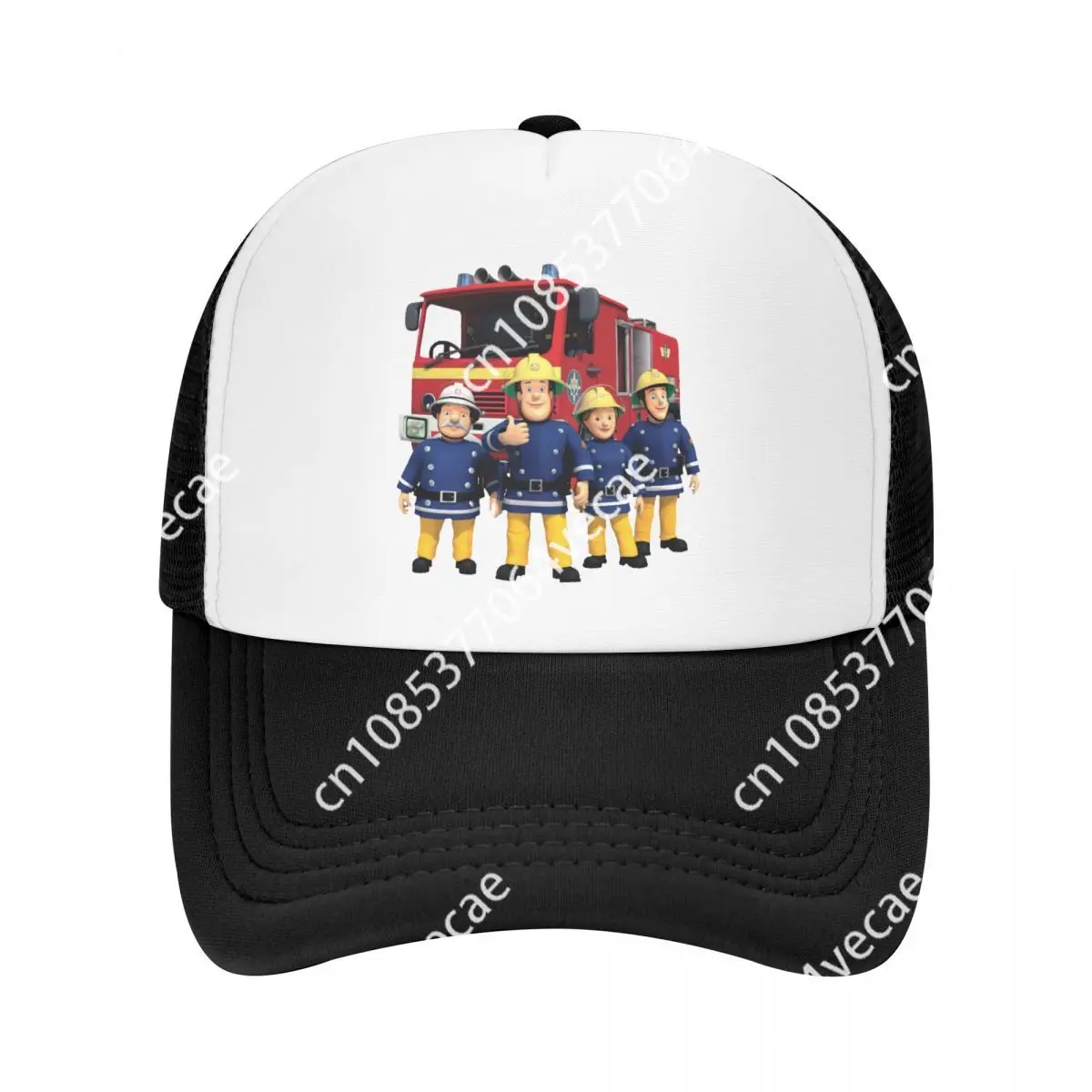 Cool Fireman Sam Trucker Hat Women Men Custom Adjustable Unisex Cartoon Firefighter Baseball Cap Summer Hats Snapback Caps