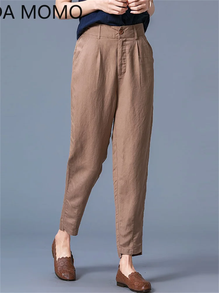 

cotton and linen office autumn women's pants female high waist loose harem pants capris for women trousers woman