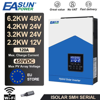 EASUN POWER 6.2KW 4.2KW 3.2KW 2.2KW Hybrid Solar Inverter 12V 24V 48V MPPT Off Grid Pure Sine Wave Inversor 120A MPPT Solar Battery Charger With WIFI