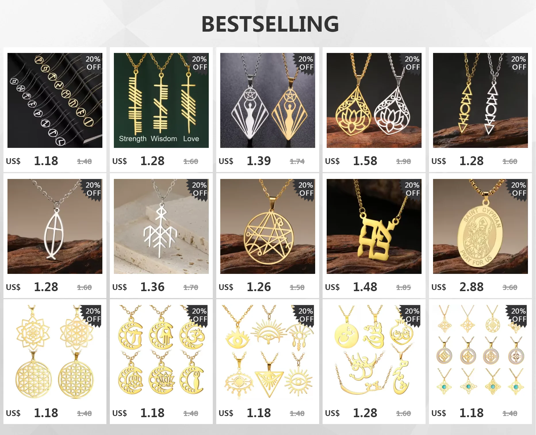 Dawapara Vintage Talisman Halskette Kleiner Charm Odin Symbol Edelstahl Anhänger Halskette Glücksbringer Amulett – Detail 1