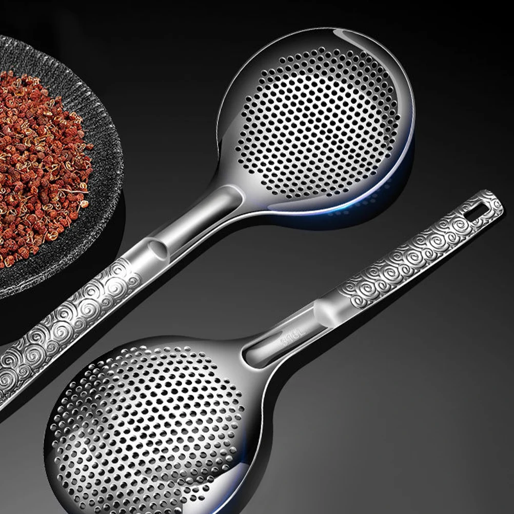 

Stainless Steel Skimmer Spoon Kitchen Colander Strainer Handle for Frying Cooking Seafood Filter Spoon