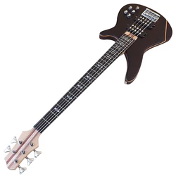 5 String Active Electric Bass Guitar 43inch Zebrawood Top Solid Okoume Wood Body Bass Guitar Fast Deliver