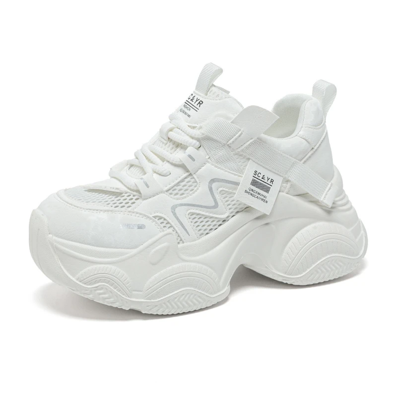 

Женские кроссовки CICIYANG 8 см на толстой подошве, удобные повседневные туфли на плоской подошве, женские туфли больших размеров, новинка весны 2026, сетчатые туфли для девушек