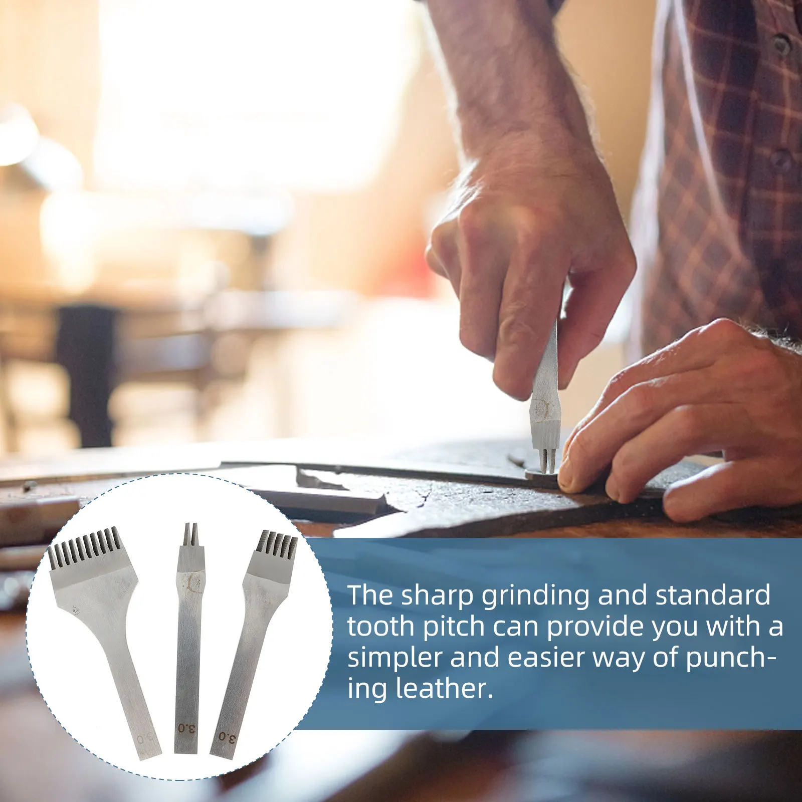 

3Pcs Stitching Chisel Set High Quality Material Simple Operation Craft Accessories Stitching Chisel Set