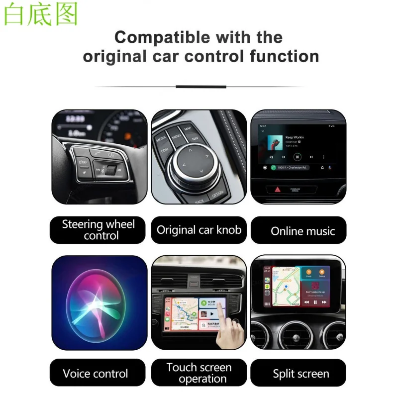 Wired to Wireless CarPlay Adapter Car Multimedia Player Plug&Play Dongle For Land Rover Defender DiscoveryLR2LR4 Range Rover