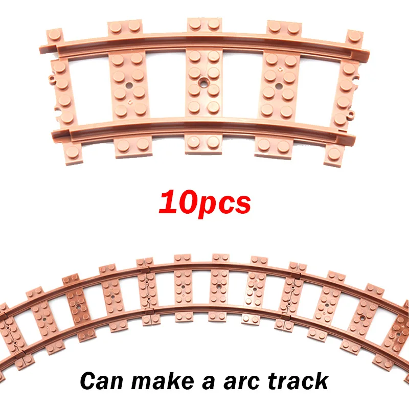 새로운 도시 기차 유연한 트랙 부드러운 직선 곡선 레일 트랙 변경 갈색 스위치 빌딩 블록 철도 MOC 어린이 장난감