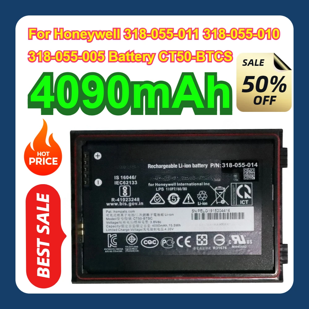 

For Honeywell 318-055-011 318-055-010 318-055-005 Battery CT50-BTCS