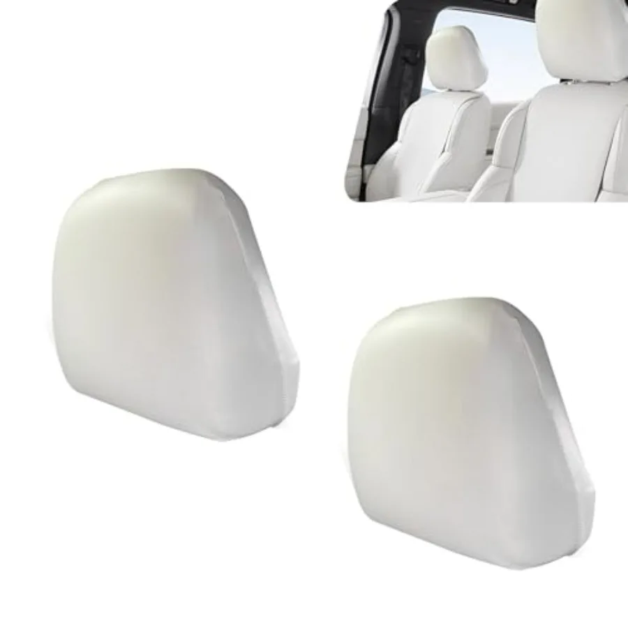 

2 шт. водонепроницаемых чехла для подголовников автомобиля из эластичной искусственной кожи, защита от царапин, бесшовное прилегание, универсальный размер