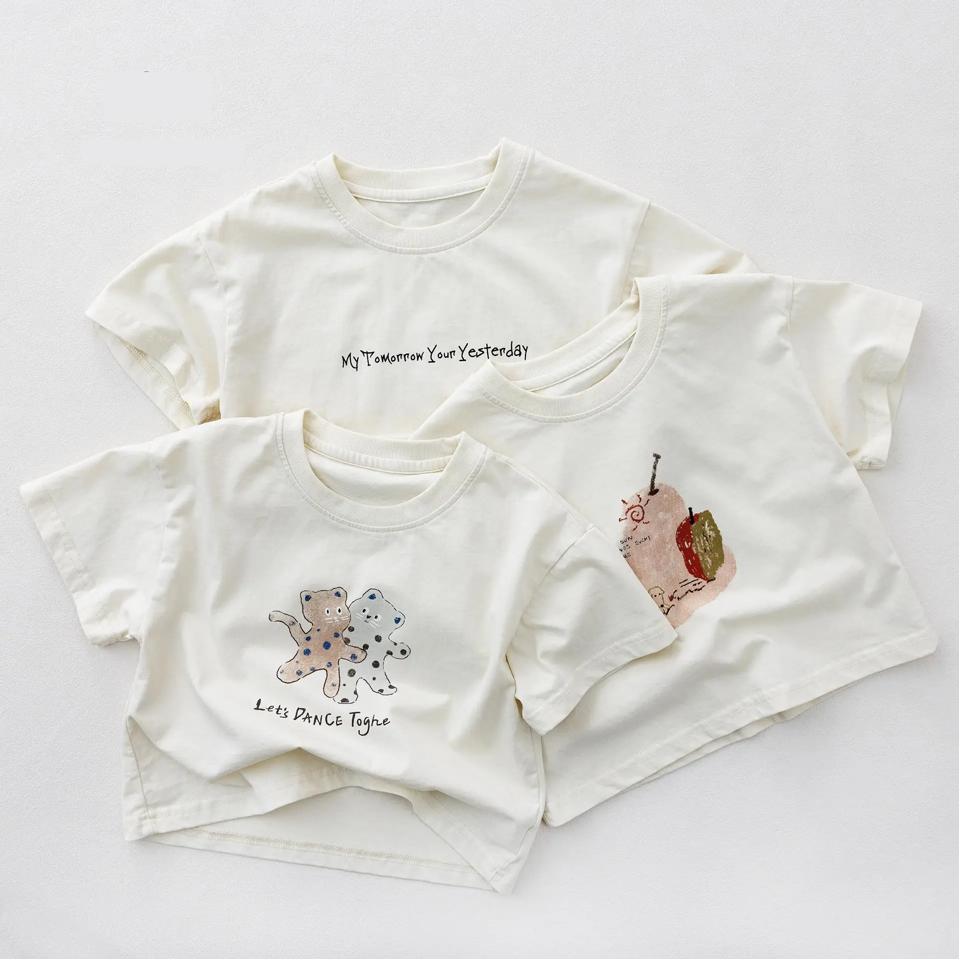 2026 Summer New Children Short Sleeve T Shirts Boys Girls Cute Cartoon Print Tee Kids Cotton Comfortable Tops Toddler Clothes