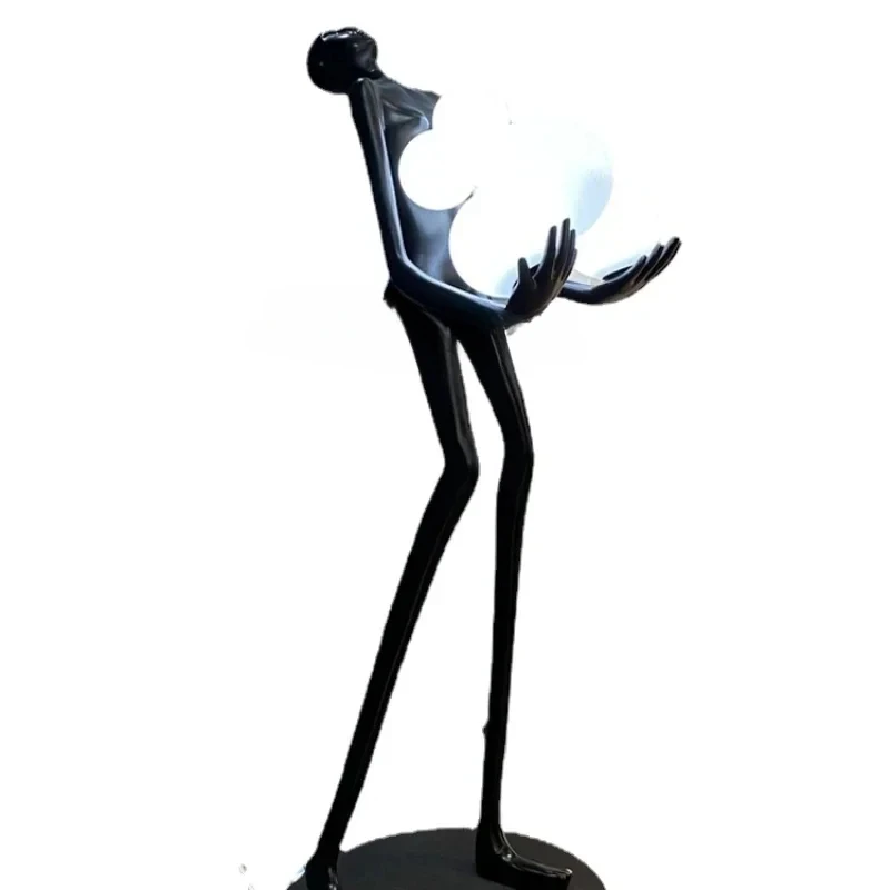

Art Humanoid Sculpture Living Room Creative Character Ball Floor Lamp Light Luxury Big Decorations Zhongshan Lamps
