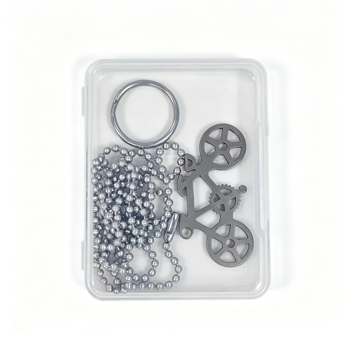 Industrial style pendant, titanium alloy pendant, equipped with stainless steel chain and keychain