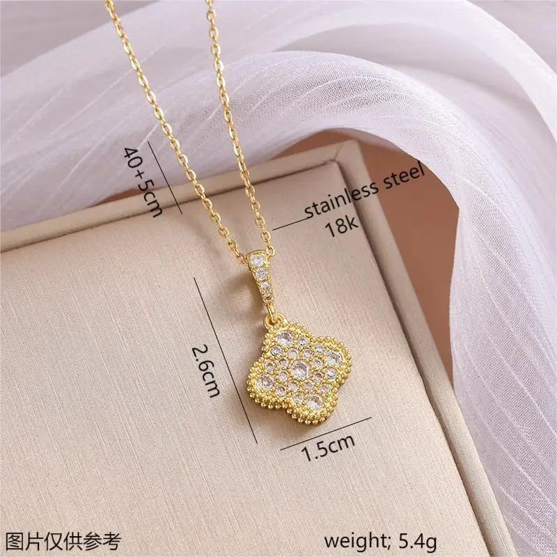 

Модные ожерелья для одежды, многофункциональные ожерелья K-золото, серьги-гвоздики с бриллиантами, ожерелья с четырьмя листами клевера