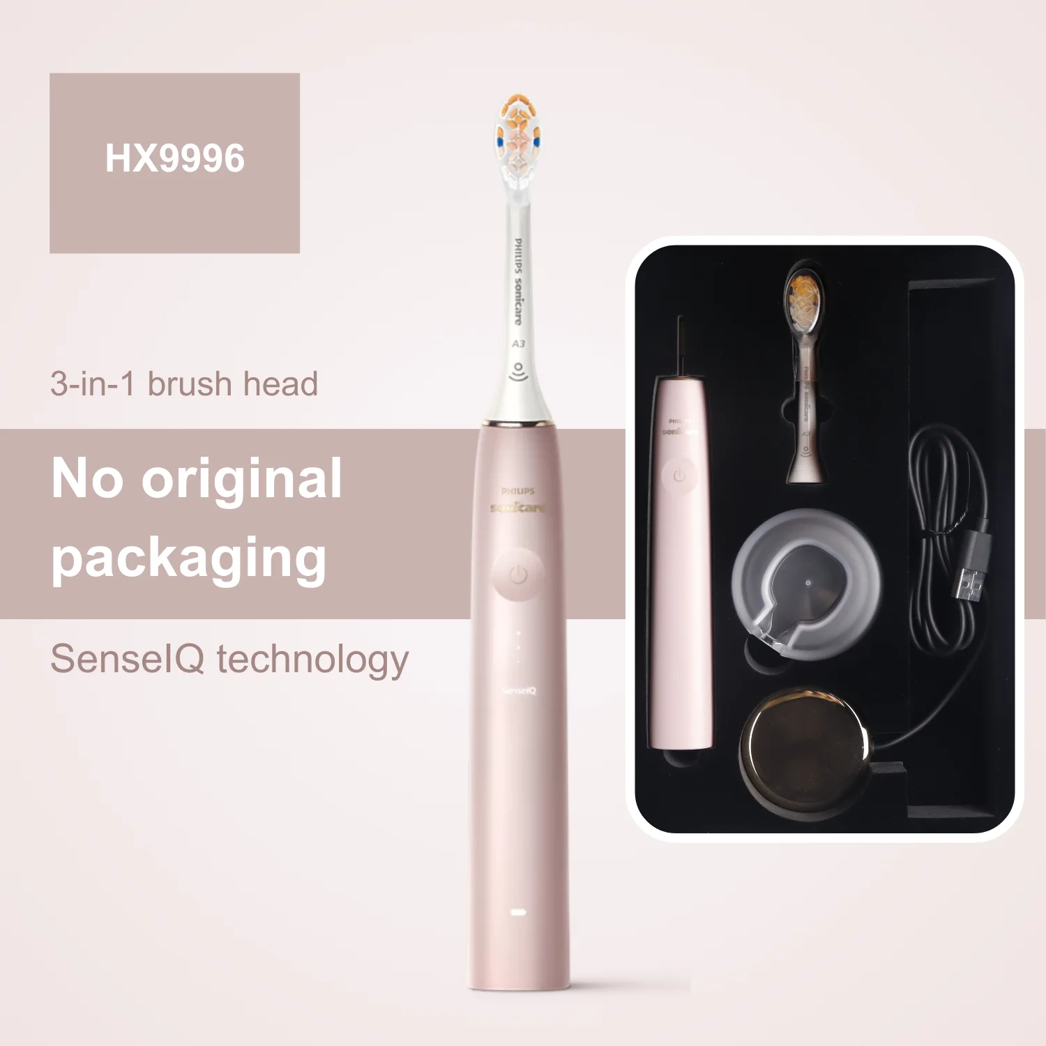 Philips Sonicare 9900 Prestige HX9996, No Original Box, SenseIQ precision sensing technology can detect