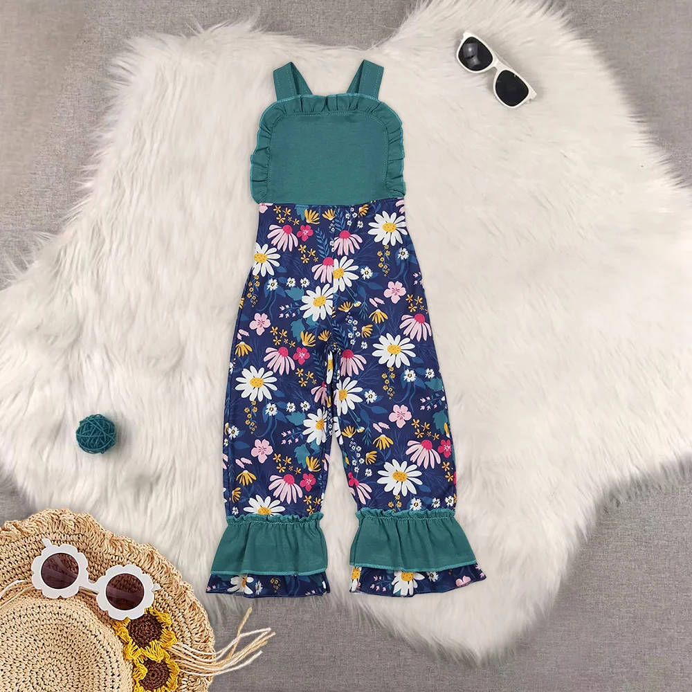 Celana Ruffle Tali Bunga Macan Tutul Bayi Perempuan Saudara Perempuan Jumpsuit Musim Panas Musim Semi