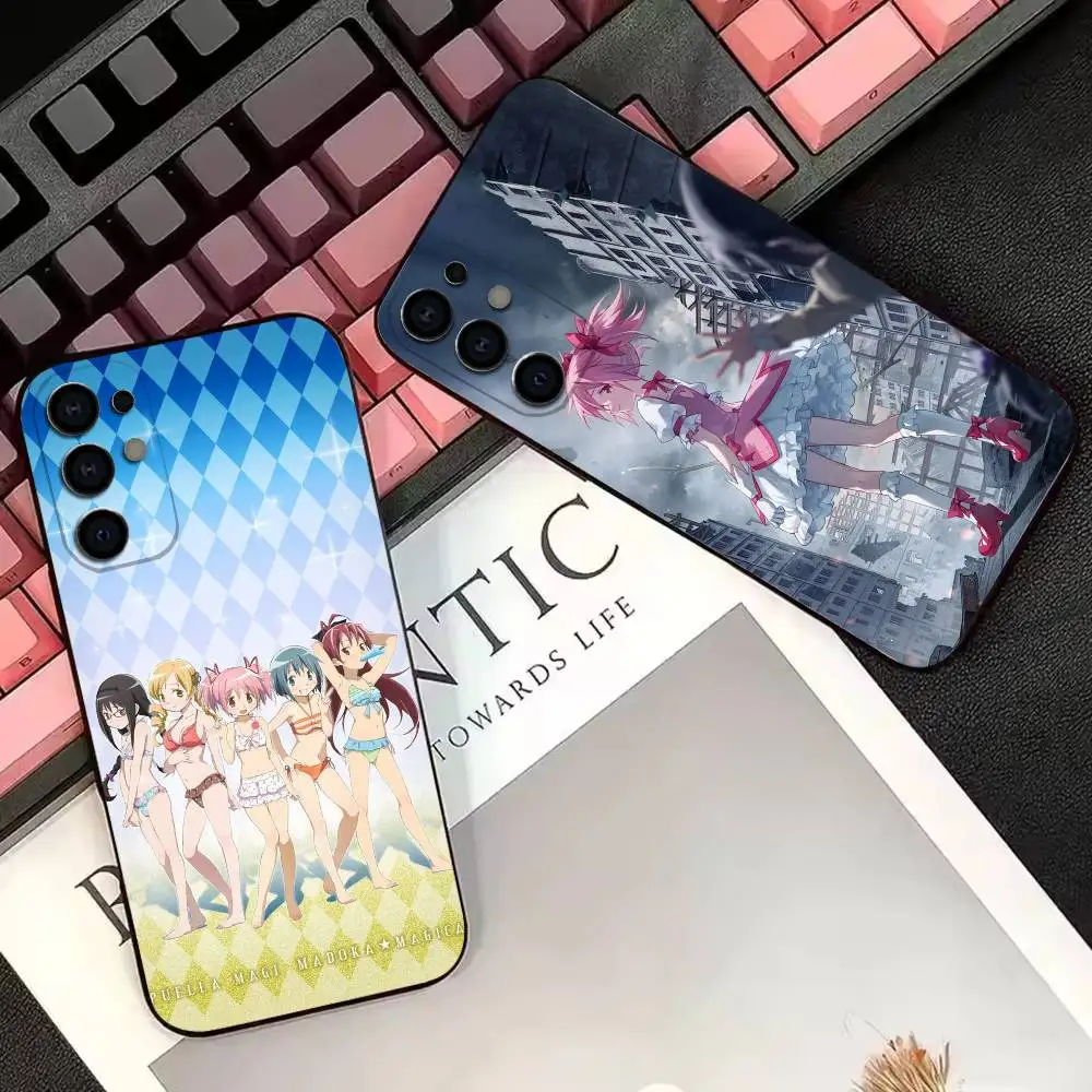 P-Puella m- Magi Madoka Magica  Phone Case For Samsung S26,S25,S24,S23,S22 Black Soft Protective Phone Case