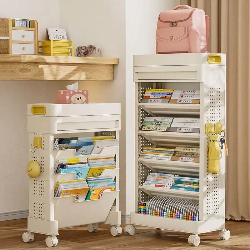 

Полка для школьной сумки, мобильный многослойный стол для классной комнаты, боковая полка для хранения книг под столом, артефакт, настольная боковая книжная полка, тележка