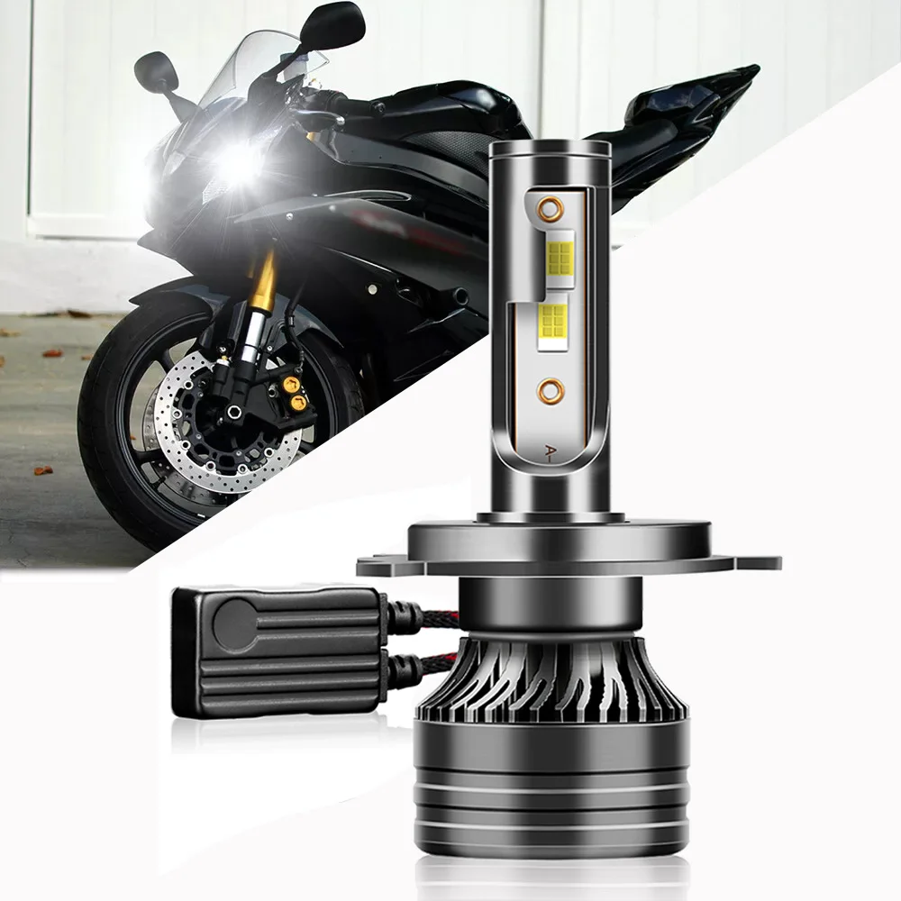 

1PC Motorcycle H1 H4 H7 H11 LED Headlight Bulb Motor CANBUS High Low Beam 60W 15000LM 6000K Motorbike Lamp 12V Turbo with Fan