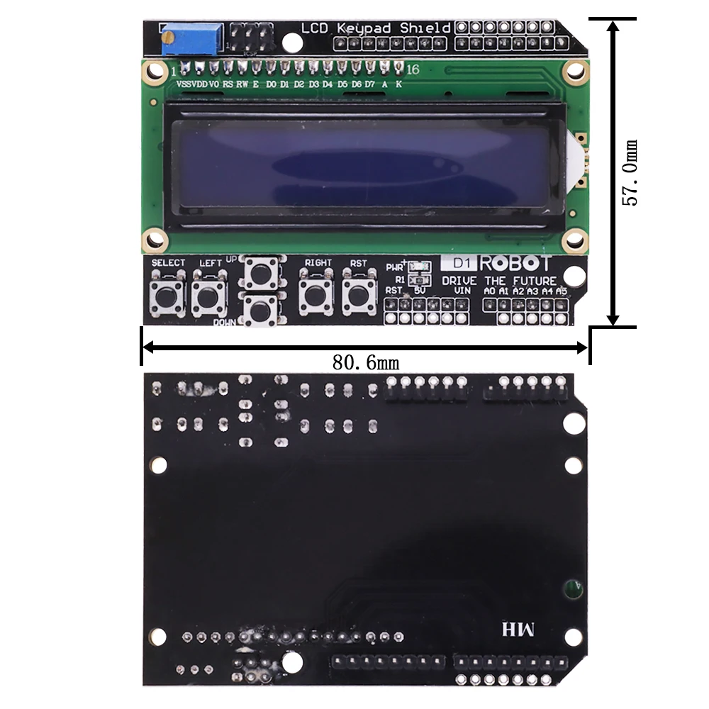 Imagem -06 - Placa de Expansão de Entrada e Saída para Arduino Raspberry pi Uno Mega 1602 Escudo de Teclado Lcd de 2560 Caracteres