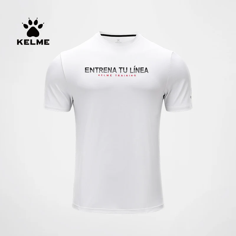 Kelme Men's Running Sports T-shirt Football Training Short-sleeved Breathable Sweat-wicking Quick-drying Fitness Top