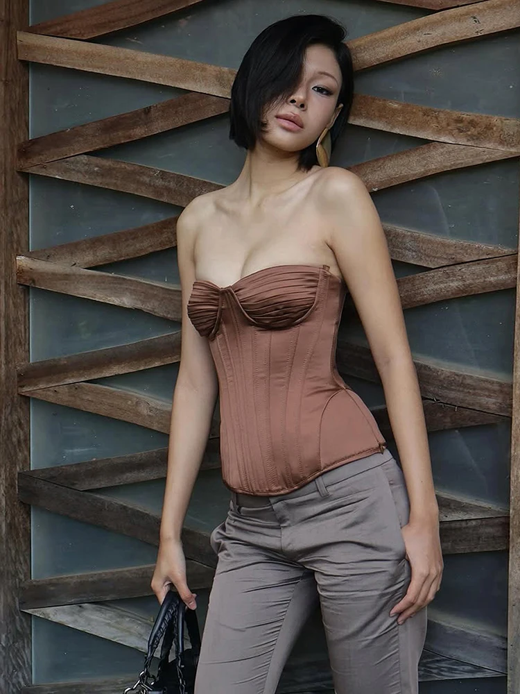 

SIsterlinda Ruched Tank Top Women Sexy Trend Patchwork Sleeveless Coquette Midnight Party Club Streetwear Stretch Hottie Vest