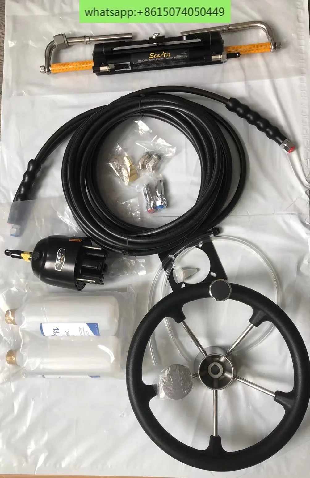 Universal outboard directional hydraulic steering, outboard hydraulic directional steering, universal on-hookhydraulic steering