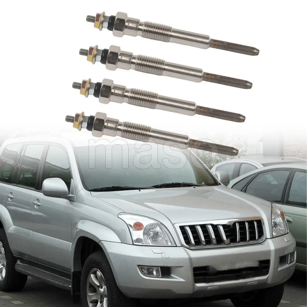 

4pcs Glow Plugs 19850-67030 19850-67020 For Toyota Landcruiser Prado Granvia Hiace Hilux Regius IMP 1KZ-TE 1993-2006