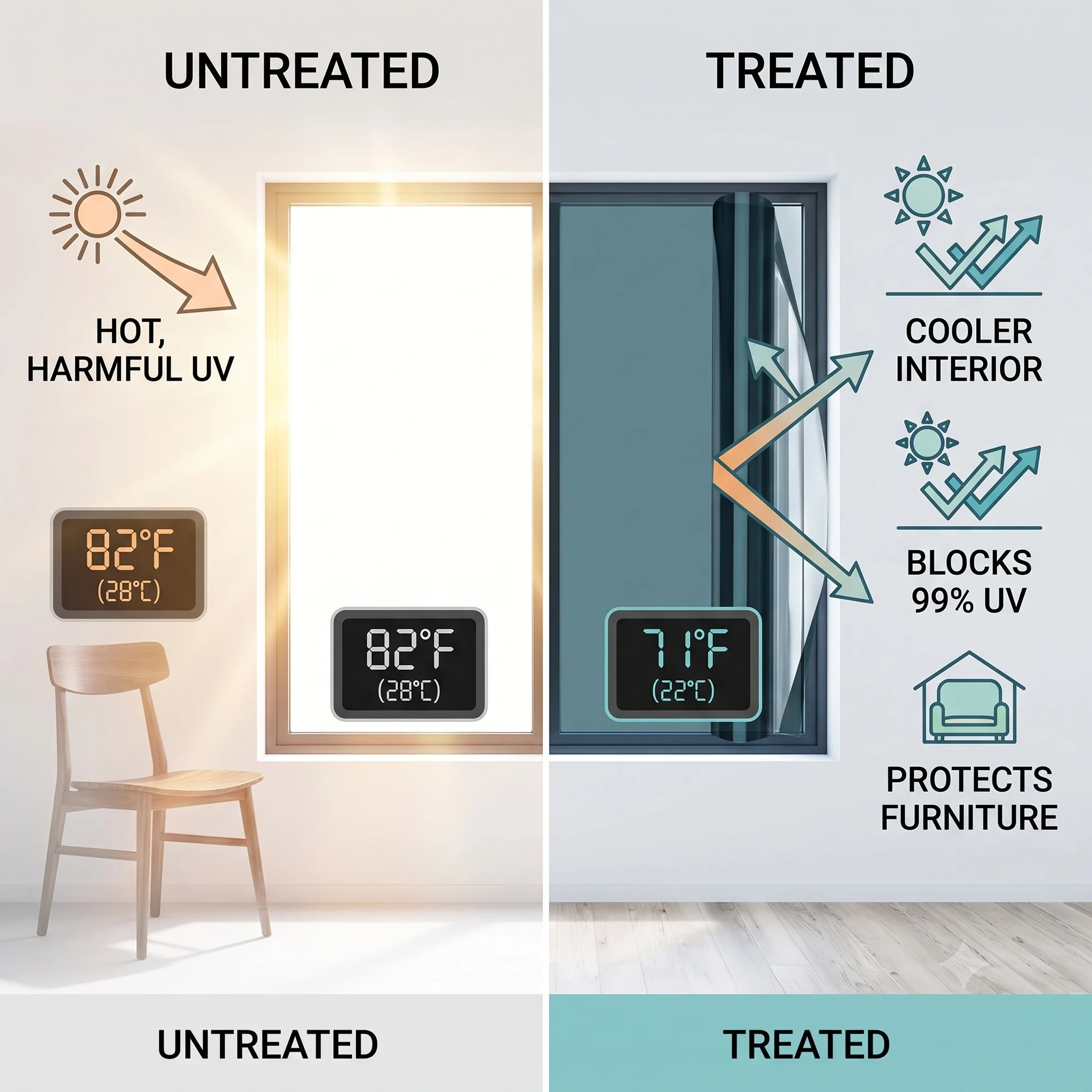 Black Silver Static Cling Window Film 99% UV Protection Heat Insulation One-Way Daytime Privacy Mirror Tint Reusable No Glue