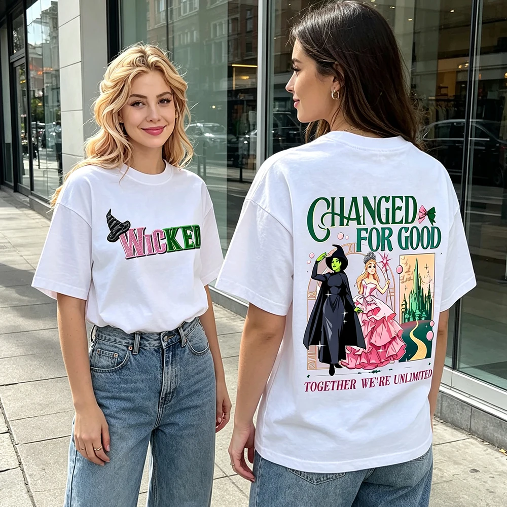 Wicked Fan Graphic T Shirts Unisex Cotton  Short-sleeve Vintage Classic Pattern Streetwear Loose Fit Tees for Women Men Tops