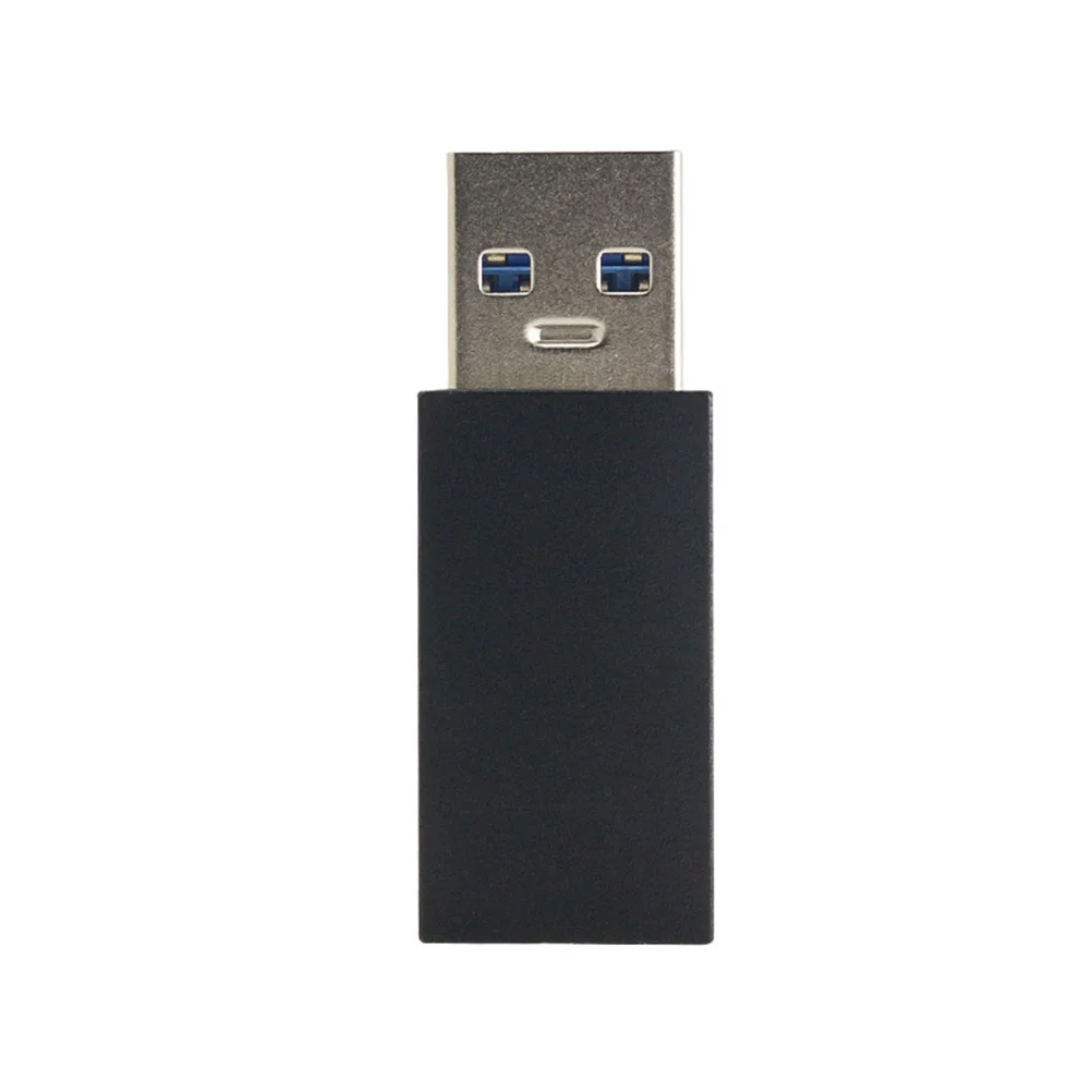 

2Pcs USB 2.0 Male to USB Female Converter Aluminum Case Cnc Cut Design Extension Adapter for Data Security Black