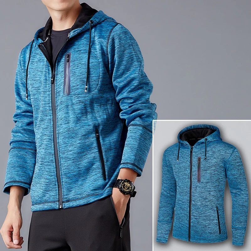 

The New Men'S Hooded Sweatshirt Sports Shirt Casual Jacket Slim Fitness Thickened And Padded Quality Running Clothes