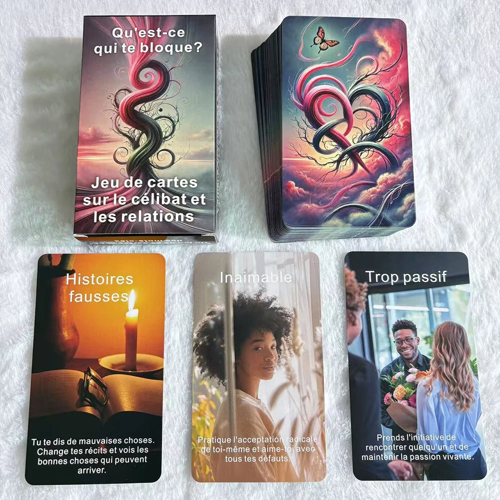

French Love Oracle Cards, Singles And Relationship Oracle Deck, Uncover Emotional Barriers, Twin Flame Tarot, Clarity Love