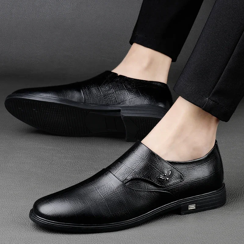 Luxury Mens Genuine Leather Loafers High Quality Men's Shoes Pointed Oxford Wedding Leather Men Dress Gentleman Office Man Shoes