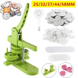 Badge Pin Button Maker Machine 25/32/37/44MM DIY Badges Set Pin Button Punch Press Machine Kit With Button Part Circle Cutter